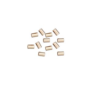 Crimp 1pkg10 14Kt rose gold-filled, 3x2mm round tube / 1.4mm inside diameter