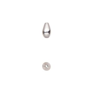 Bead 1pkg2 sterling silver, 7x4mm teardrop