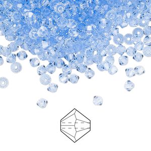 Bead 1440pk light sapphire, Preciosa Czech crystal 3mm bicone