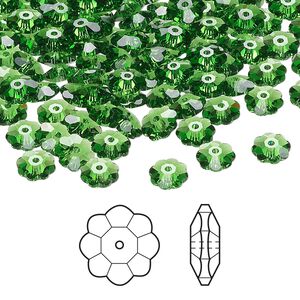 Margarita flower 720pk fern green, Swarovski&reg; 6x2mm 3700