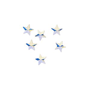 Flat back 6pk crystal AB foil back, Crystal Passions&reg; rhinestone 5.5x5mm rivoli star 2816