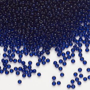 Seed bead, Preciosa Ornela Czech glass, pkg/50g, #11 rocaille, transparent navy blue, (30110).
