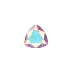 Drop 1pk crystal AB, Crystal Passions&reg; 14.5mm pendant trilliant cut 6434
