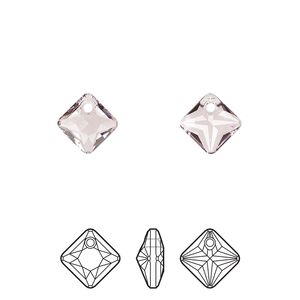 Drop 4pk light amethyst, Crystal Passions&reg; 9mm pendant princess cut 6431