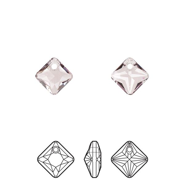 Drop 4pk light amethyst, Crystal Passions&reg; 9mm pendant princess cut 6431 image number 0