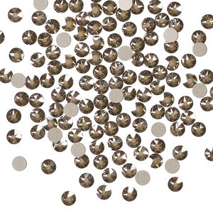 Flat back 1pkg144 crystal bronze foil back, Crystal Passions&reg; 3-3.2mm rose round SS12 2088