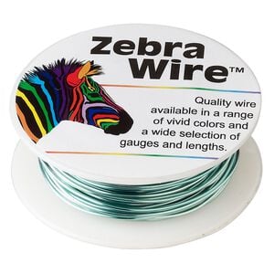 Wire, Zebra Wire&trade;, color-coated copper, aqua blue, round, 20 gauge. Sold per 15-yard spool.