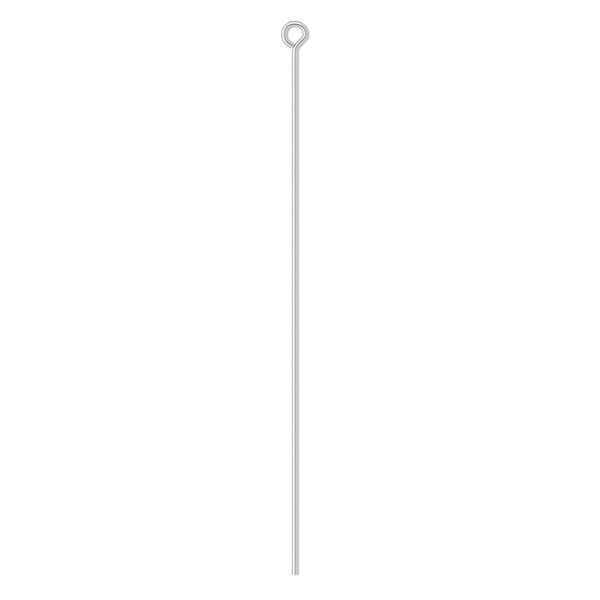 Eye pin 1pkg10 sterling silver, 2 inch, 24 gauge image number 0