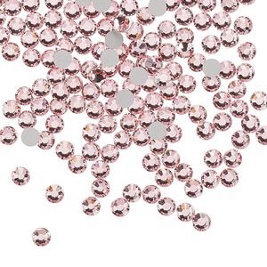 Flat back, Dance With Me&trade; crystal rhinestone, light rose, foil back, 3-3.2mm rose, SS12. Sold per pkg of 144 (1 gross).