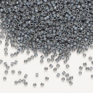Seed bead, Delica&reg;, glass, pkg/50g, #11 round, opaque glazed luster smoke (DB-0268-1).
