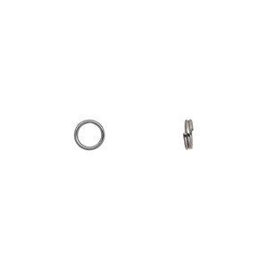 Split ring 1pkg100 gunmetal-finished, 5mm round, 3.7mm inside diameter / steel