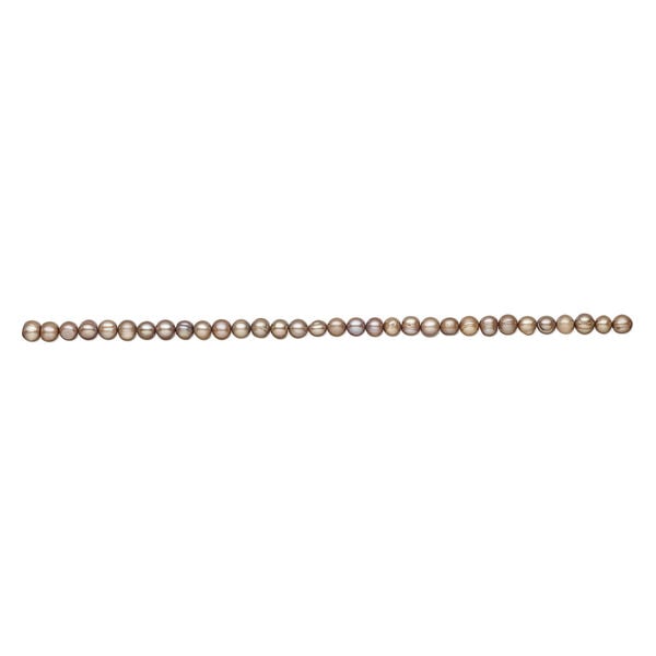 Freshwater pearl 1pkg1, semi-round, 15 inch satin beige 7-8mm cultured image number 1