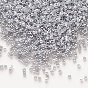 Seed bead, Delica&reg;, glass, pkg/250g, #11 round, opaque luster ghost grey (DB-1570).