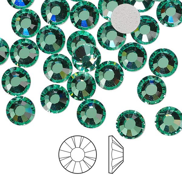 Flat back 144pk Caribbean Sea foil back, Preciosa MAXIMA Czech crystal hotfix rhinestone 7.069-7.272mm chaton rose round SS34 image number 0