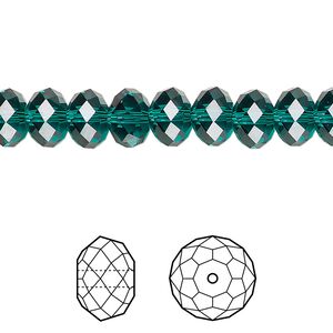 Bead 144pk emerald, Crystal Passions&reg; 8x6mm rondelle 5040
