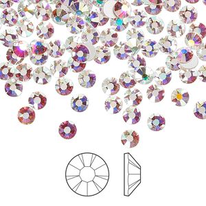 Flat back 1440pk crystal AB foil back, Preciosa MAXIMA Czech crystal rhinestone 3.8-4mm chaton rose round SS16
