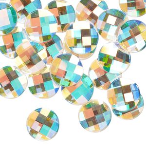 Flat back 144pk crystal AB foil back, Preciosa MAXIMA Czech crystal rhinestone 10mm chessboard round
