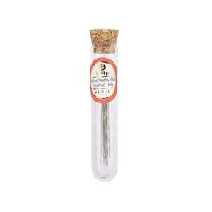 Needle, Tulip, milliners, steel, #8 / #9 / #10, 0.64mm / 0.62mm / 0.6mm eye width, 1-3/4 inches / 1-3/5 inches / 1-1/2 inches. Sold per pkg of 6.