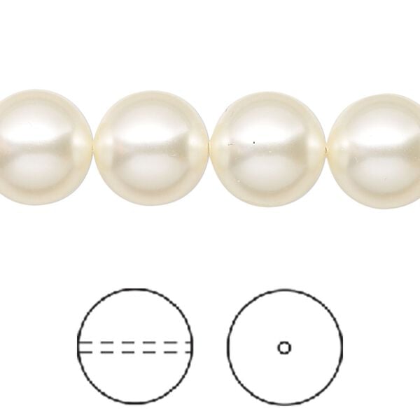 Pearl 100pk cream, Swarovski&reg; 12mm round 5810 image number 0