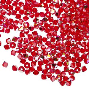 Bead 144pk light Siam AB, Preciosa Czech crystal 3mm bicone