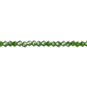 Bead 1pk 16 facets transparent emerald green, Celestial Crystal&reg; 3mm bicone 15.5-16 inch