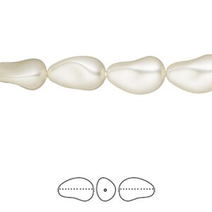 Pearl 250pk cream, Swarovski&reg; 12x8mm baroque drop 5843