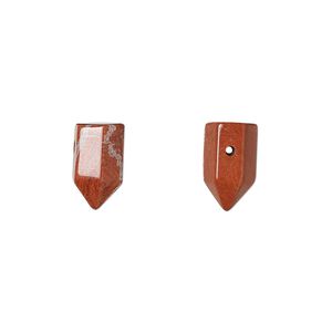 Red jasper 1pkg2, hand-cut top-drilled point bead natural 11x5mm-13x6mm