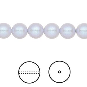 Pearl 250pk iridescent dreamy blue, Swarovski&reg; 8mm round 5810