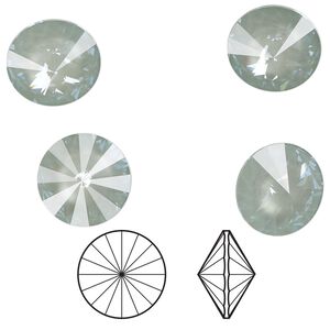 Chaton 4pk crystal agave ignite LacquerPRO, Crystal Passions&reg; 14mm rivoli 1122