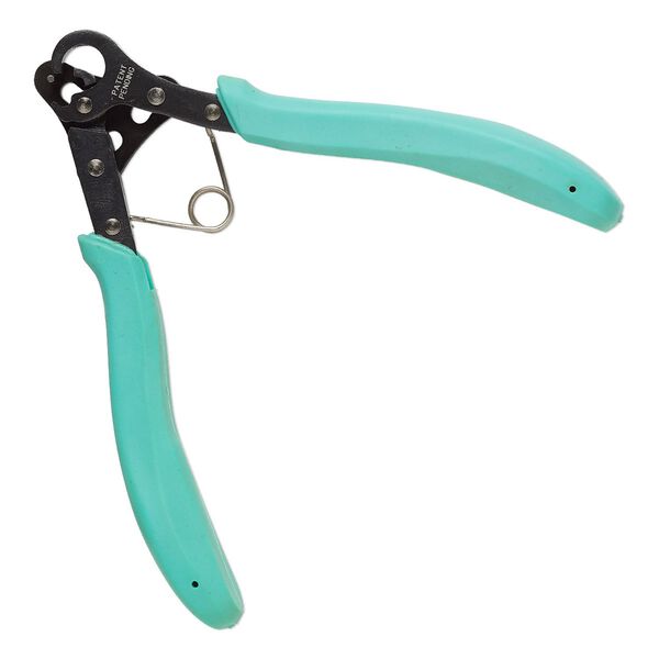 Pliers, Vintaj&reg; Bead Smith&reg;, 1-step looper, steel and rubber, teal, creates 1.5mm loop (inside diameter), 5 inches. Sold individually. image number 0