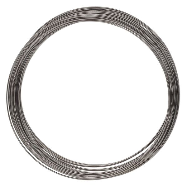 Memory wire, gunmetal-plated high carbon steel, 3-5/8 inch necklace, 0.7mm thick. Sold per 1-ounce pkg, approximately 29 loops. image number 0