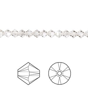 Bead 1440pk crystal silver shade, Swarovski&reg; 4mm XILION bicone 5328