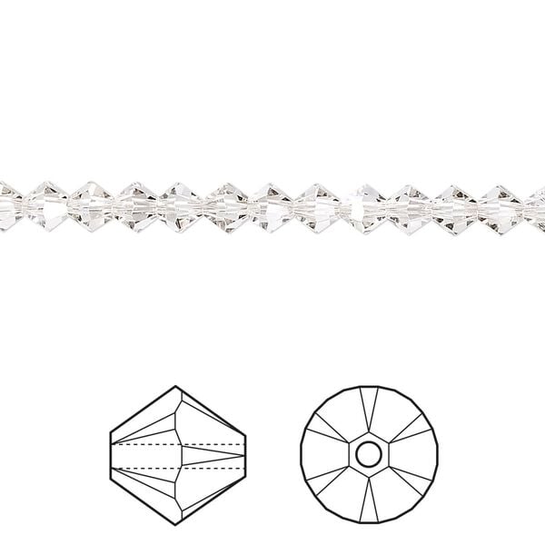 Bead 1440pk crystal silver shade, Swarovski&reg; 4mm XILION bicone 5328 image number 0