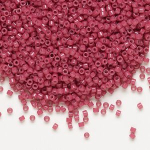 Seed bead, Delica&reg;, glass, pkg/250g, #11 round, Duracoat&reg; opaque outside dyed cherry blossom (DB-2353).