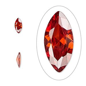 Gem, cubic zirconia, ruby red, 8x4mm faceted marquise, Mohs hardness 8-1/2. Sold per pkg of 2.