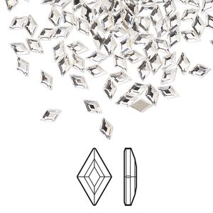 Flat back 6pk crystal foil back, Crystal Passions&reg; 5x3mm diamond 2773