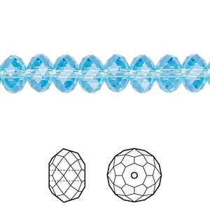 Bead 288pk aquamarine, Swarovski&reg; 8x6mm rondelle 5040