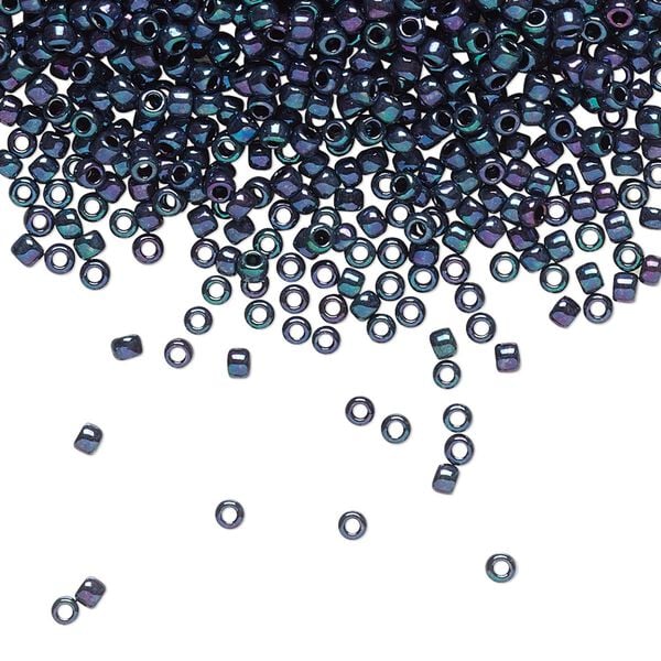 Seed bead, TOHO BEADS&reg;, glass, pkg/250g, #11 round, opaque higher-metallic dragonfly (TR-11-505). image number 0