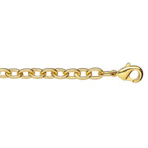Chain 1pkg10 gold-plated cable, 3.5mm heavy / lobster claw clasp, steel 24 inch