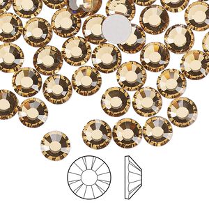 Flat back 288pk light Colorado topaz foil back, Preciosa MAXIMA Czech crystal rhinestone 6.3-6.5mm chaton rose round SS30