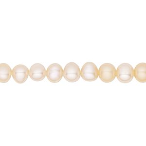 Pearl, White Lotus&trade;, cultured freshwater, peach, 5-5.5mm semi-round, B grade, Mohs hardness 2-1/2 to 4. Sold per 15-1/2" to 16" strand.