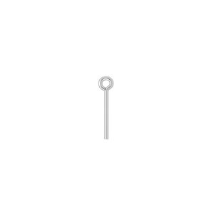 Eye pin 1pkg100 silver-plated, 0.5 inch, 21 gauge brass
