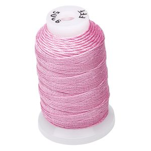 Thread, Purely Silk&trade;, strawberry pink, size FFF. Sold per 92-yard spool.