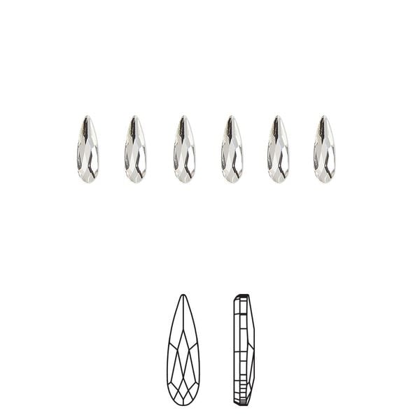 Flat back 360pk crystal foil back, Swarovski&reg; 6x1.7mm raindrop 2304 image number 0