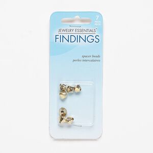 Bead, gold-finished "pewter" (zinc-based alloy), 7mm faceted bicone. Sold per pkg of 7.