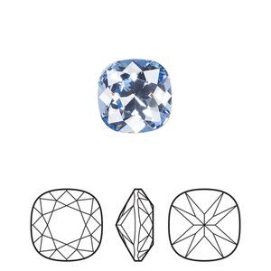 Fancy stone 144pk light sapphire foil back, Preciosa MAXIMA Czech crystal rhinestone 12mm cushion square