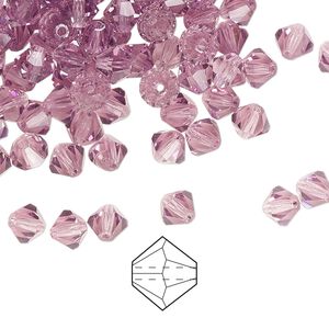 Bead 144pk light amethyst, Preciosa Czech crystal 5mm bicone