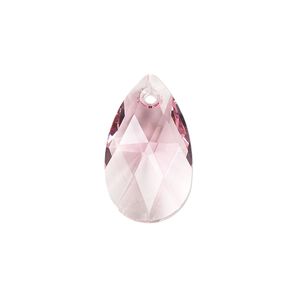 Drop 96pk light rose, Swarovski&reg; 22x13mm pendant pear 6106