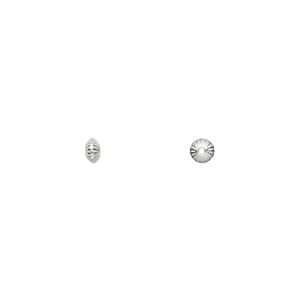 Bead 1pkg20 sterling silver, 3.5x2mm corrugated saucer