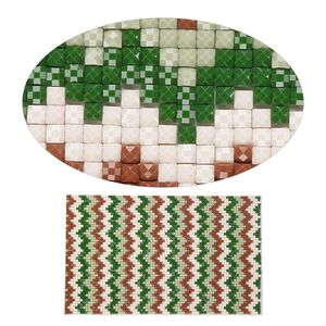 Adhesive sheet, My Style Deco Art&trade;, peel-off, resin and glue, green / brown / multi, 8 x 4-3/4 inch rectangle, 1.8mm thick with chevron design. Sold individually.